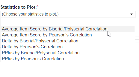 Statistics to Plot filter